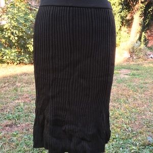 *Sample* Dark green knit flare skirt